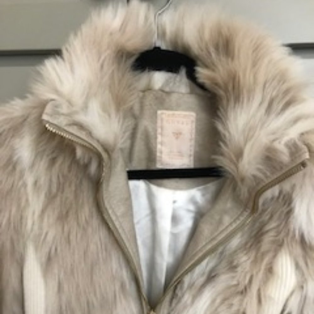 Guess Faux Fur High Pop CollarJacket - Picture 5 of 14